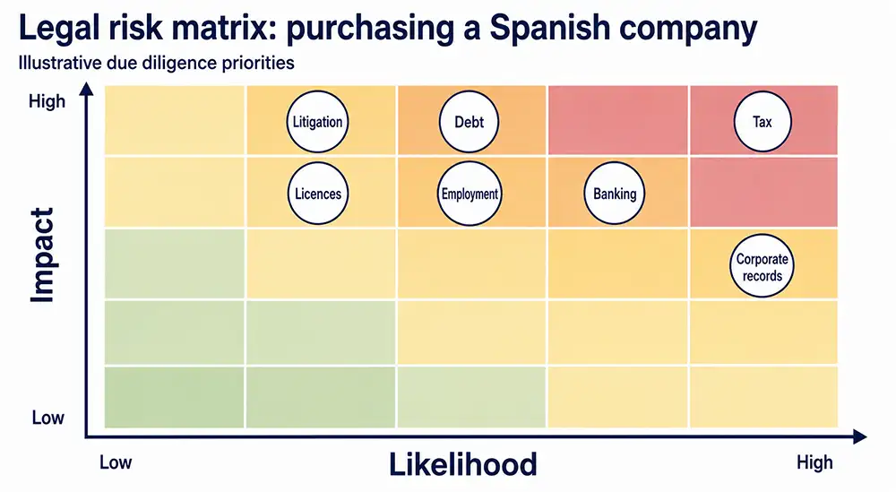 legal risk matrix for purchasing a Spanish company